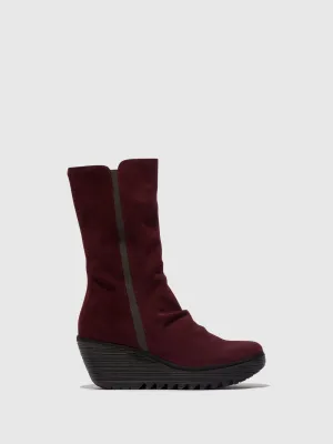 Zip Up Ankle Boots YEMY408FLY WINE/DIESEL